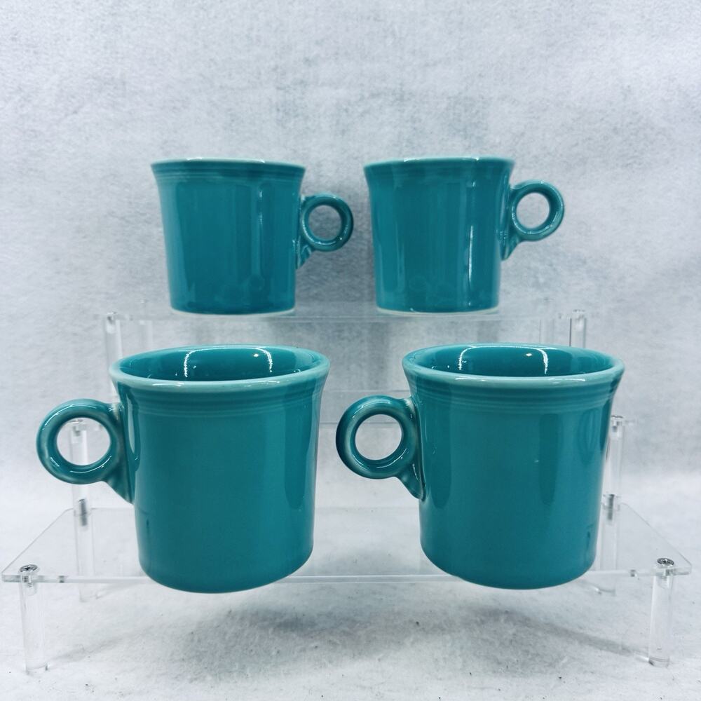 4 - Fiestaware Classic Ring Handle Tom & Jerry 10.25oz Mugs Turquoise80